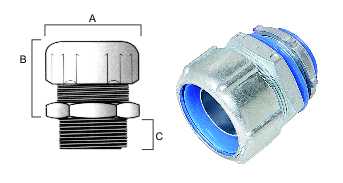 FTX32     CONECTOR EST RECTO MACHO P/EXT FLEX  1/2"