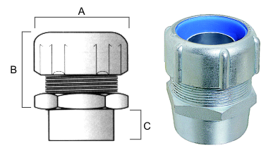 FTX34     CONECTOR EST RECTO MACHO P/EXT FLEX 1"