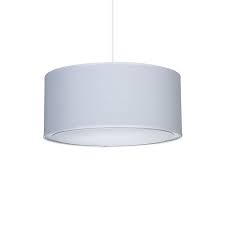 COLGANTE 4 LUCES PANTALLA DE TELA BLANCA Ø45CM H20CM CON DIFUSOR