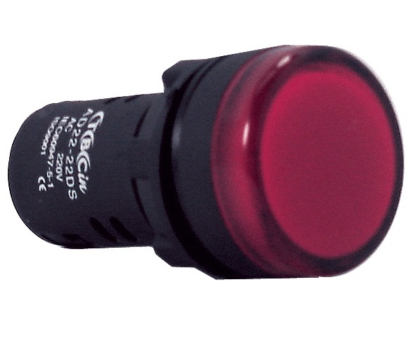 OJO DE BUEY C/LED D22 PLASTICO 220V ROJO