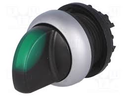 M22-WRLK-G   SELECTORA 2POS LUMIN C/RETENCION VERDE