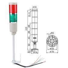 COLUMNA LUMINOSA 3 ELEM ROJO-VERDE-MOD SONIDO 220VCA     BALIZA