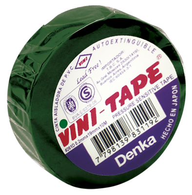 CINTA AISL PVC VINI-TAPE 19MM X 10M VERDE (SIMIL 770)