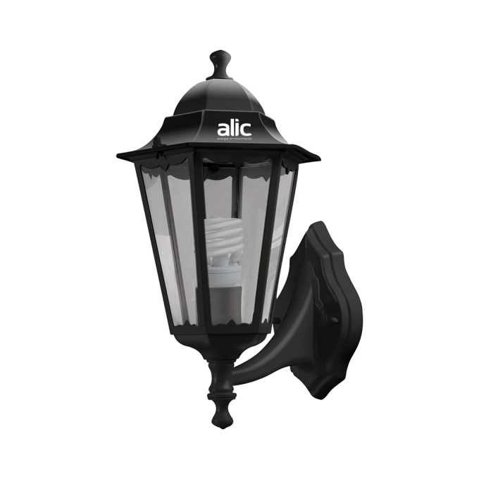 (CONSULTAR) ARTEF FAROL 1X 100w COLONIAL ALUM NEGRO (6 CARAS)