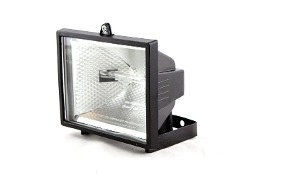 (DISCONT) PROY EXT CUARZO 150W NEGRO IP44 C/LAMP