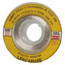 ALAMBRE PLATEADO P/FUSIBLE  10A X 50 GRS CALIBRADO