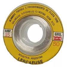 ALAMBRE PLATEADO P/FUSIBLE  50A X 50 GRS CALIBRADO