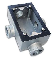 (PEDIR PRECIO) CAJA RECT ALUM P/INT/TOMA C/JUNTA 2 VIAS 180º 3/4" G