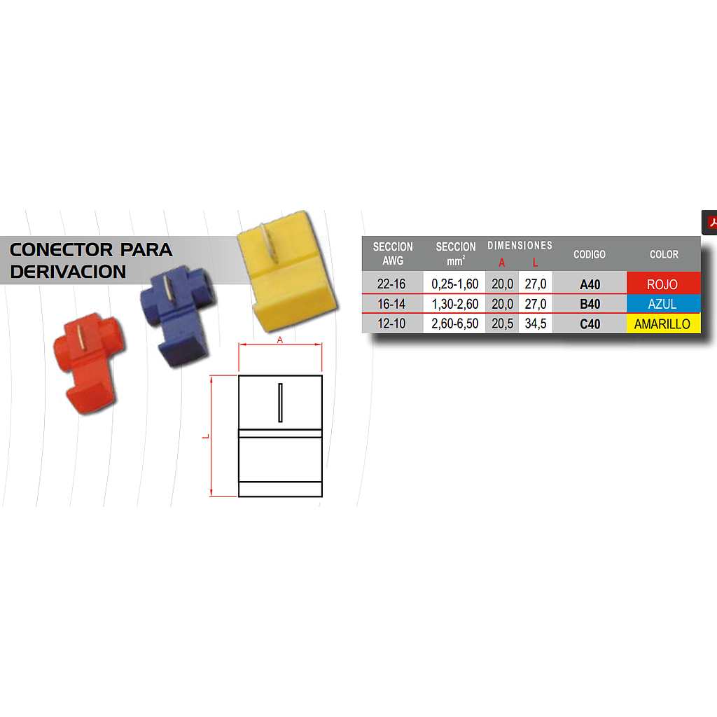 CONECTOR RAPIDO DERIV 1.30-2.60 AZUL     B40