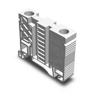 EXTREMO (TOPE) BORNERA BAJO DOBLE TORNILLO P/RIEL NS-35 SIMETRICO (EX EK1)      095.016