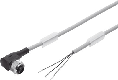 CABLE NEBU-M12W5P-K-2.5-LE3 / ACODADO / CONEX IZQ 5 CONTACTOS / INDIC LED - PNP / LONG 2.5 M / CONEX DERECHO EXT ABIERTO 3 CONTACTOS