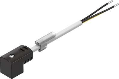 CABLE DE CONEXION KMEB-1-24-5-LED / 24V / CONECTOR ACODADO - ZOCALO - FORMA C 3 CONTAC / P/VALVULAS VUVB-MEBH-MOEBH-BOBINAS N2 / CABLE 5M