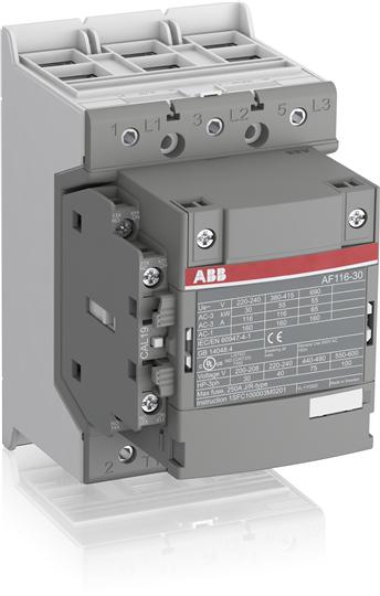 CONTACTOR 116A 55KW (AC3) BOB 110VCA 110VCC 220VCA 220VCC 1NA+1NC AF116-30-11-13