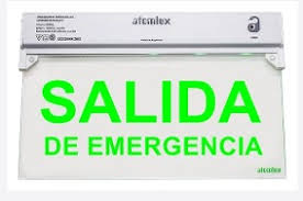 SEÑAL AUTONOMA PERM DOBLE FAZ COMPACTA C/LEYENDA "SALIDA DE EMERGENCIA"