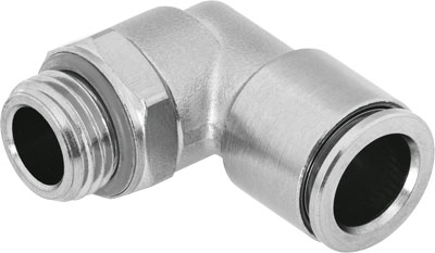 RACOR RAPIDO NPQH-L-G14-Q6-P10 / FORMA L / CONEX NEU G1/4 - RACOR 6MM / LATON NIQUELADO