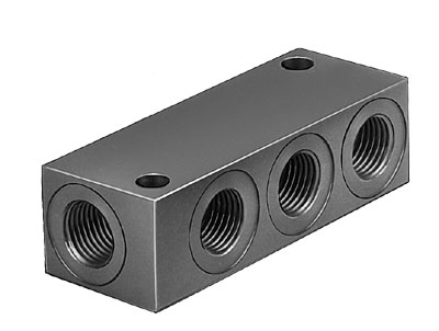 BLOQUE DISTRIBUIDOR FR-4-1/2-B / CONEX ALIM G1/2 - 3 SALIDAS CONEX G1/2