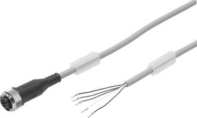 CABLE NEBU-M12G5-K-5-LE4 / CONEX IZQ ZOCALO RECTO ROSCA M12  5 CONTAC / CONEX DER EXT ABIERTO 4 CONTACTOS / LONG 5M