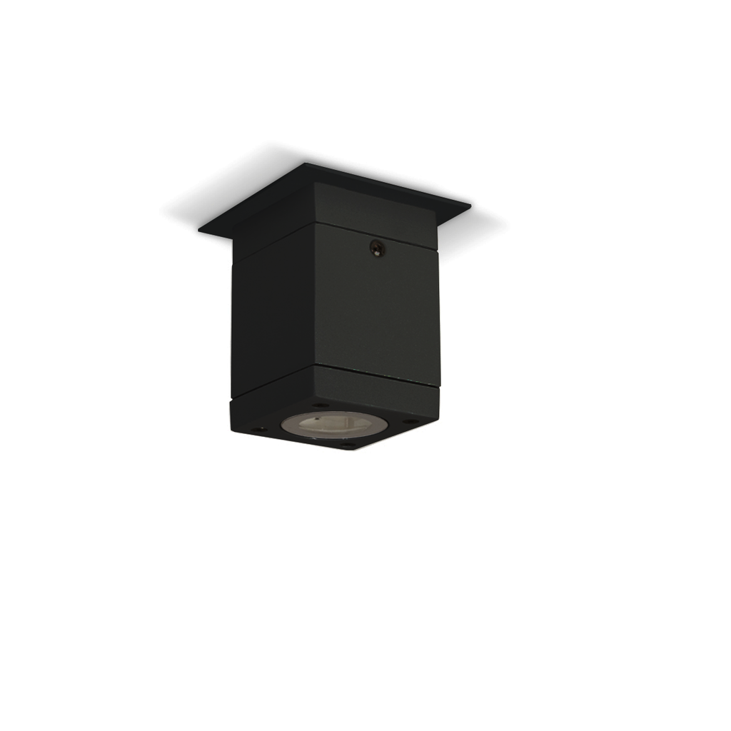 PLAFON CUADR ALUM PAR16 1X50W NEGRO