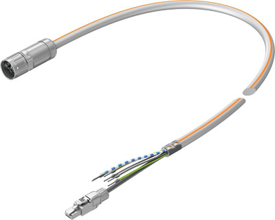 CABLE MOTOR NEBM-M23G15-EH-5-Q9N-R3LEG14 / CONEX. IZQ. ZOC. RECTO M23 - 15 PINES / CONEX. DER. RJ45 - 14 PINES / LONG. CABLE 5M