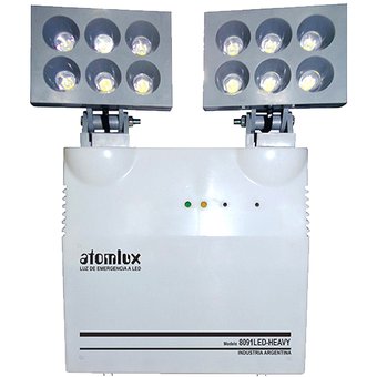 LUZ EMERGENCIA AUTONOMA C/2 FAROS 90W = 180W  LED C/BAT 3.5HS