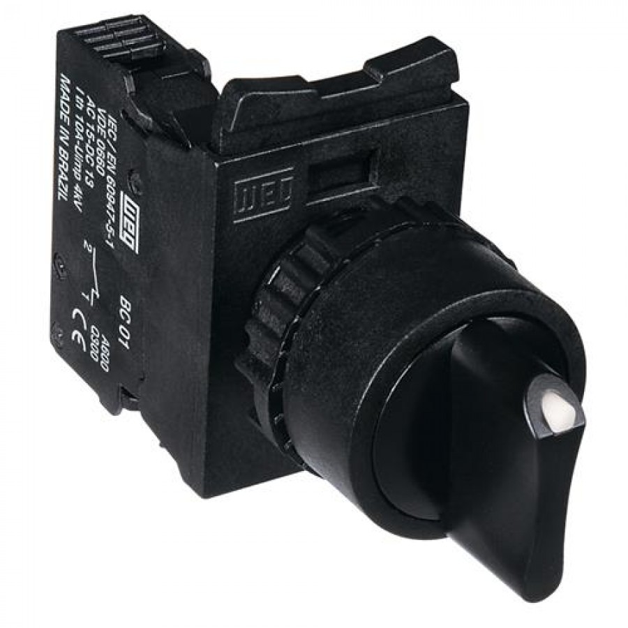 SELECTOR NEGRO 2 POS FIJAS 90º 1NA CORTA IP66 COMPLETO   CSW-CK2F90-10-3VF