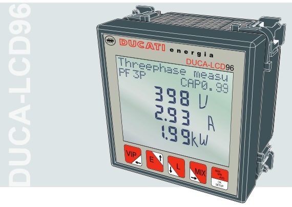 ANALIZADOR DE RED P/PANEL   DUCA-LCD 96 485-RELE