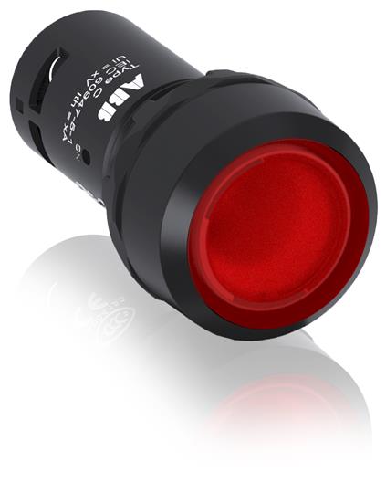 PULSADOR LUMINOSO 1NA LED ROJO 220VCA/VCC LINEA COMPACTA   CP1-13R-10