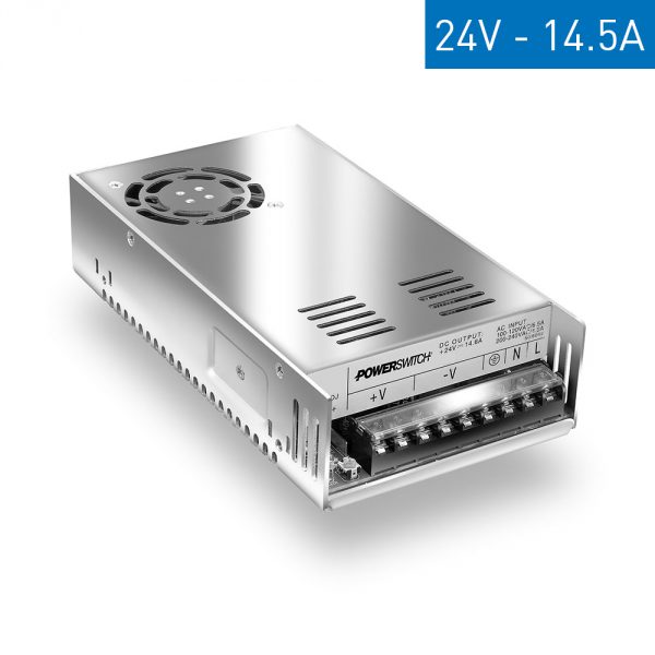 FUENTE DE ALIMENTACION POWERSWITCH 24V 14.5A GABINETE METALICO IP20 P/INTERIOR