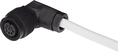 CABLE KMPPE-B-2,5 / CONEX IZQ ZOCALO ACODADO M16x0.75 - DERECHA 8 PINES EXT ABIERTO / LONG 2.5M / P/ REG. PRES PROPOR.