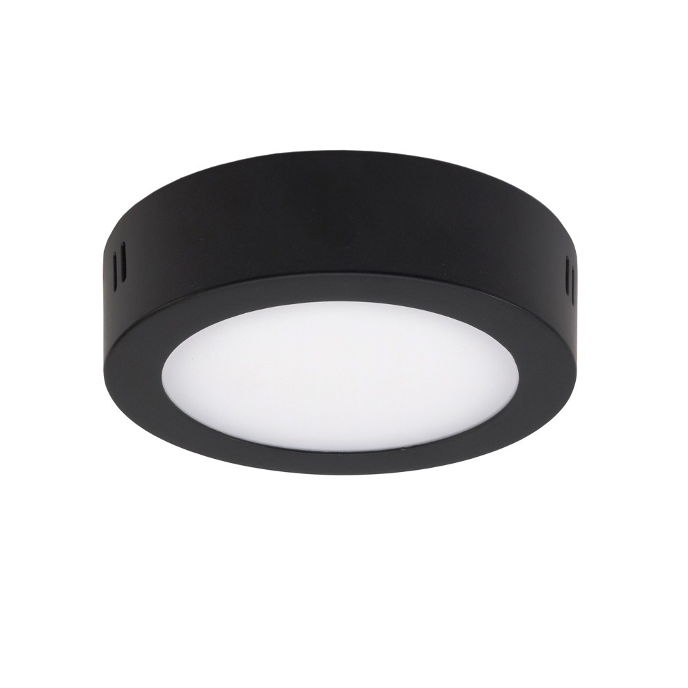 PLAFON LED CIRCULAR NEGRO 12W 220-240V 25.000HS LUZ CALIDA 3000K-1020LM 170X40mm