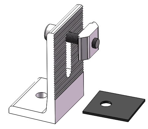 ANCLAJE DE TECHO EN FORMA DE PIE EN ELE DE ALUMINIO P/PANELES SOLARES