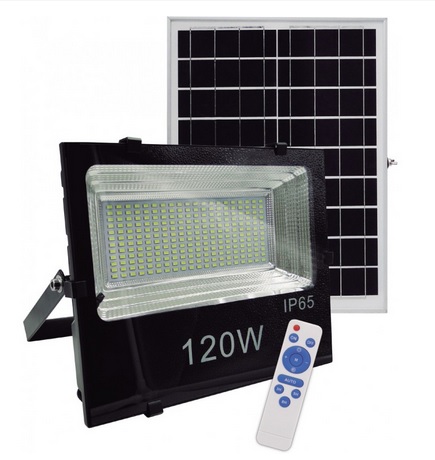 (DISCONT) PROYECTOR/REFLECTOR SOLAR LED 120W C/PANEL Y CONTROL REMOTO