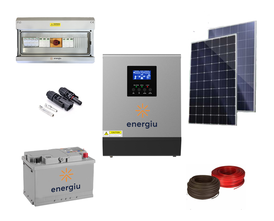 Combo/Kit Solar *Básico* trifásico 1.0KW MICROINVERSOR + 2 PANELES 550W ENERGIU CON DEVOLUCIÓN DE ENERGÍA A LA RED ON-GRID + ESTRUCTURA TECHO INCLINADO genera anualmente ~ 1600KWh