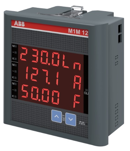 MULTIMETRO PANEL MULTIVARIABLE 96X96 CON DISPLAY - TENSIÓN, CORRIENTE, FRECUENCIA, FACTOR DE POTENCIA, POTENCIA Y ENERGIA ACTIVA - CONTADOR DE HORAS - SIN COMUNICACIÓN -, ALIM : 80/300VAC/DC   M1M 12