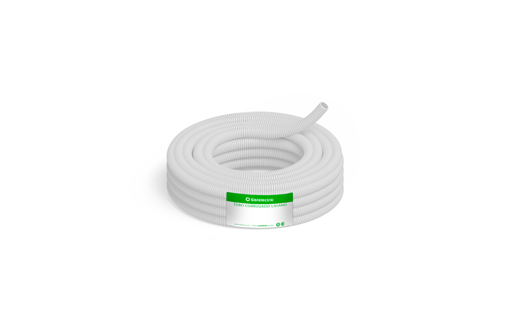 CAÑO PVC CORRUGADO BLANCO 3/4" (20MM) X MT  // ROLLO TIENE 25MTS PLASTICO