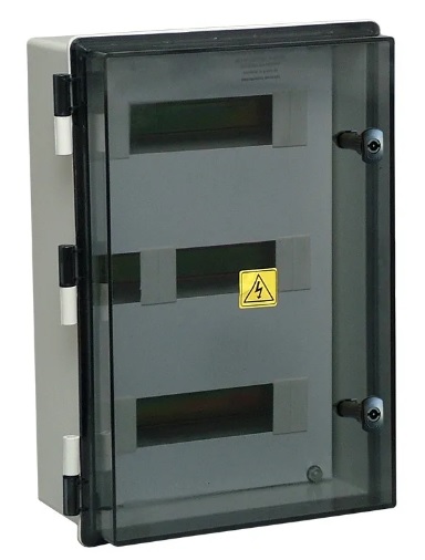 GABINETE ESTANCO P/TERMICA IP65 PLAST 328X 465X 175MM P/36 DIN PUERTA CRISTAL