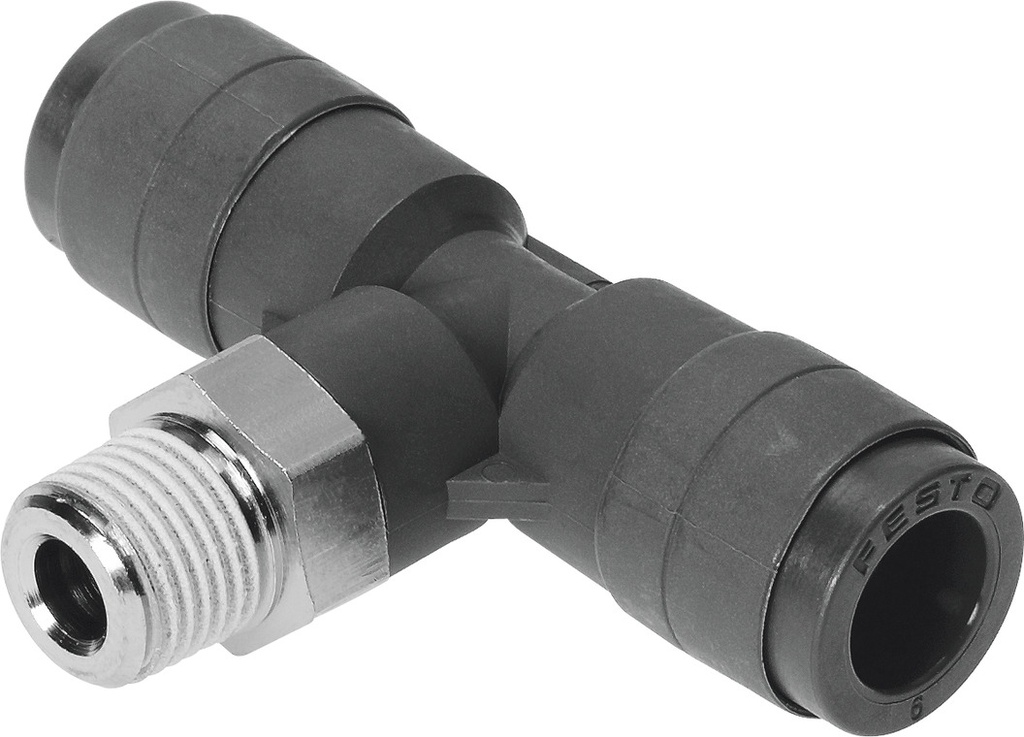 RACOR QST-V0-1/4-8 / FORMA T / CONEX. NEU. ROSCA R1/4 - RACOR 8MM / RESISTENTE A SALPICADURAS