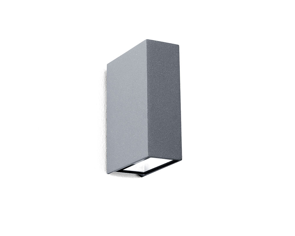 APLIQUE PARED EXTERIOR 2X 3W 3000K 122lm GRIS   ENYA