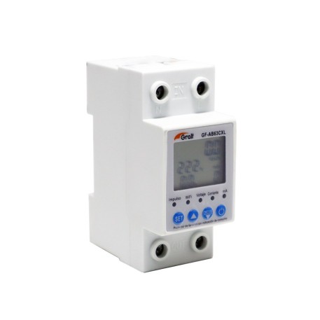 (CONSULTAR) MEDIDOR DE CONSUMO + PROTECTOR DE TENSION MONOFASICO CONFIGURABLE CON VOLTIMETRO Y AMPERIMETRO 63A C/WIFI