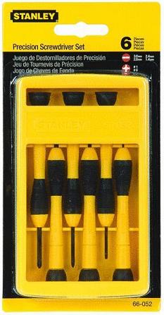 JUEGO DESTORNILLADORES DE PRECISION.  PVC REFORZADO. IDEAL PARA JOYERIA Y ELECTRONICA. CONTENIDO:(4) 1.4 - 2 - 2.4 - 3MM(2) #0 - #1.     66-052