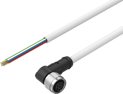 CABLE / CONEX. IZQ. M12 CODIF. A - ZOC. ACODADO 8 PINES / CONEX. DER. EXT. ABIERTO 8 PINES / LONG. 2M