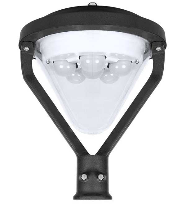 FAROLA TRIANGULAR MINI DE ALUMINIO Y POLICARBONATO CON 6 LAMPARAS LED DE 9W (54W) - IP65 - 220V-50Hz