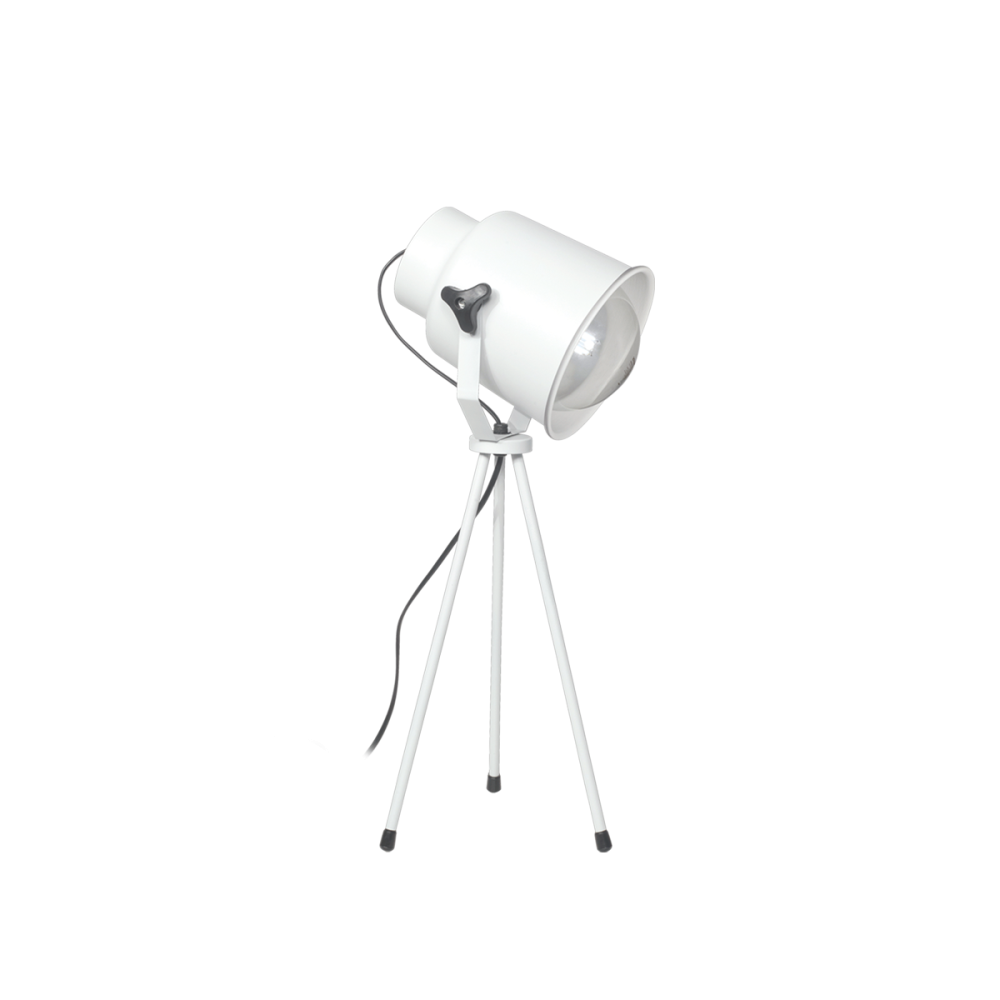 LAMPARA DE MESA TRIPODE METALICA E27  BLANCA MICRO