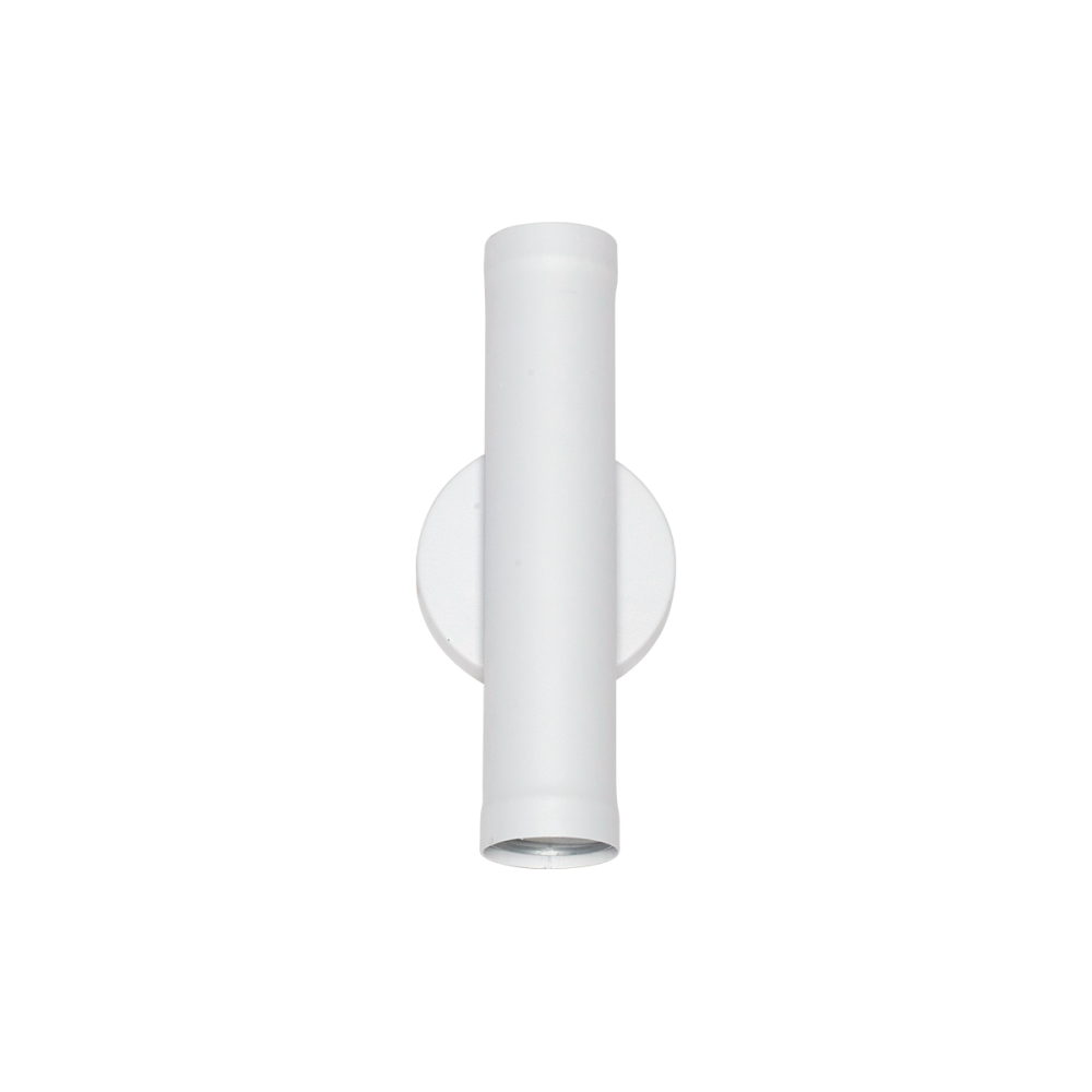 APLIQUE TUBO 2 LUCES BIDIRECCIONAL GU10 BLANCO DIAM 50X250 CON BASE REDONDA DIAM 110