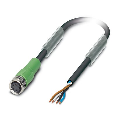 CABLE P/SENS ACTUADORES 4P PUR SIN HALOGENOS NEGRO EXTREMO CABLE LIBRE A CONECTOR HEMBRA RECTO M8 LONG 10M   SAC-4P-10,0-PUR/M 8FS