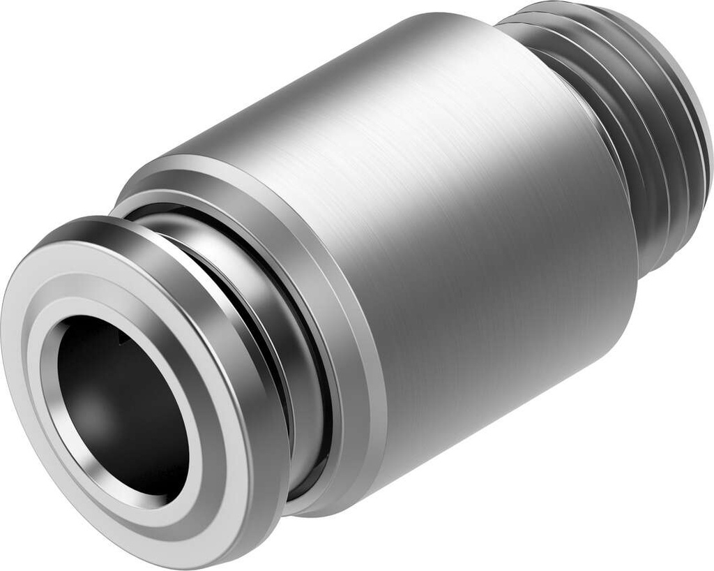 RACOR NPQR-DK-G18-Q6 / RECTO / CONEX NEU G1/8 - RACOR 6MM / CUERPO ACERO INOX - JUNTA FPM