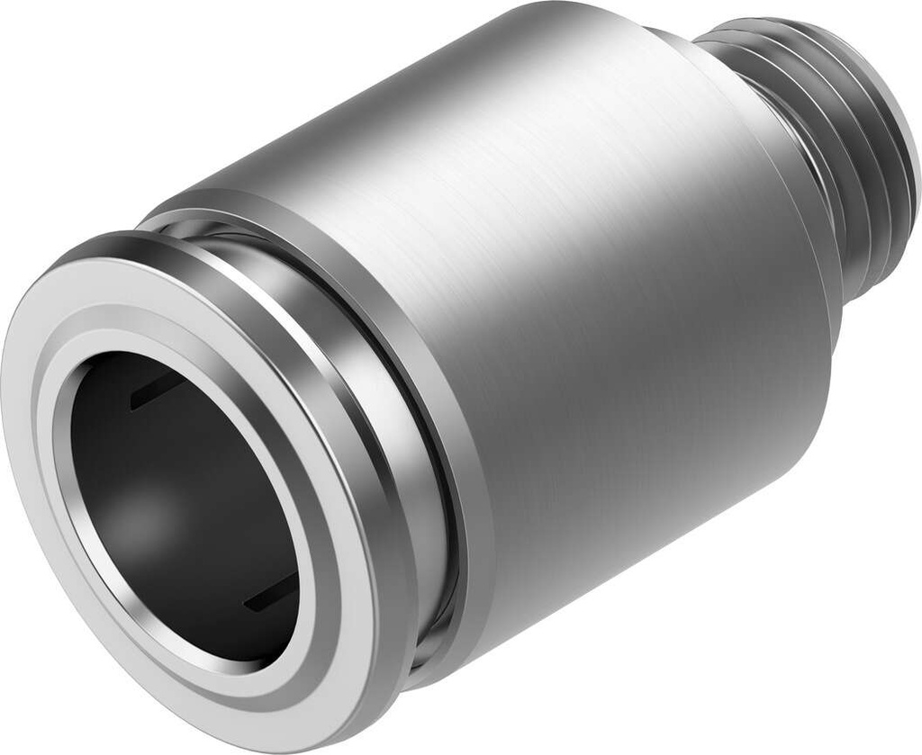 RACOR NPQR-DK-G18-Q10 / RECTO / CONEX NEU G1/8 - RACOR 10MM / CUERPO ACERO INOX - JUNTA FPM