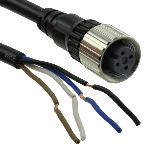 [XS2FM12PUR4S5M] CABLE CONEX M12 HEMBRA  4P  RECTO LONG 5M   MAT. POLIURETANO IP67     XS2FM12PUR4S5M