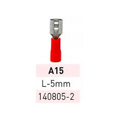 [126779] TERMINAL PREAISL PALA HEMBRA  5MM 0.25-1.5MM2 ROJO   A15R  X UNIDAD - VENTA POR CAJA DE 100U