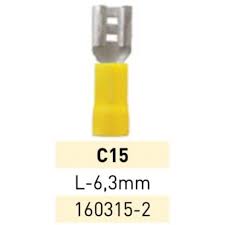 [126783] TERMINAL PREAISL PALA HEMBRA  6.35MM 2.7-6.60MM2 AMARILLO   C15R  X UNIDAD - VENTA POR CAJA DE 50U